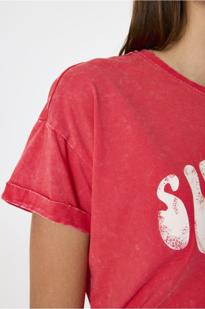 T SHIRT E50212 3979 RUBY RED
